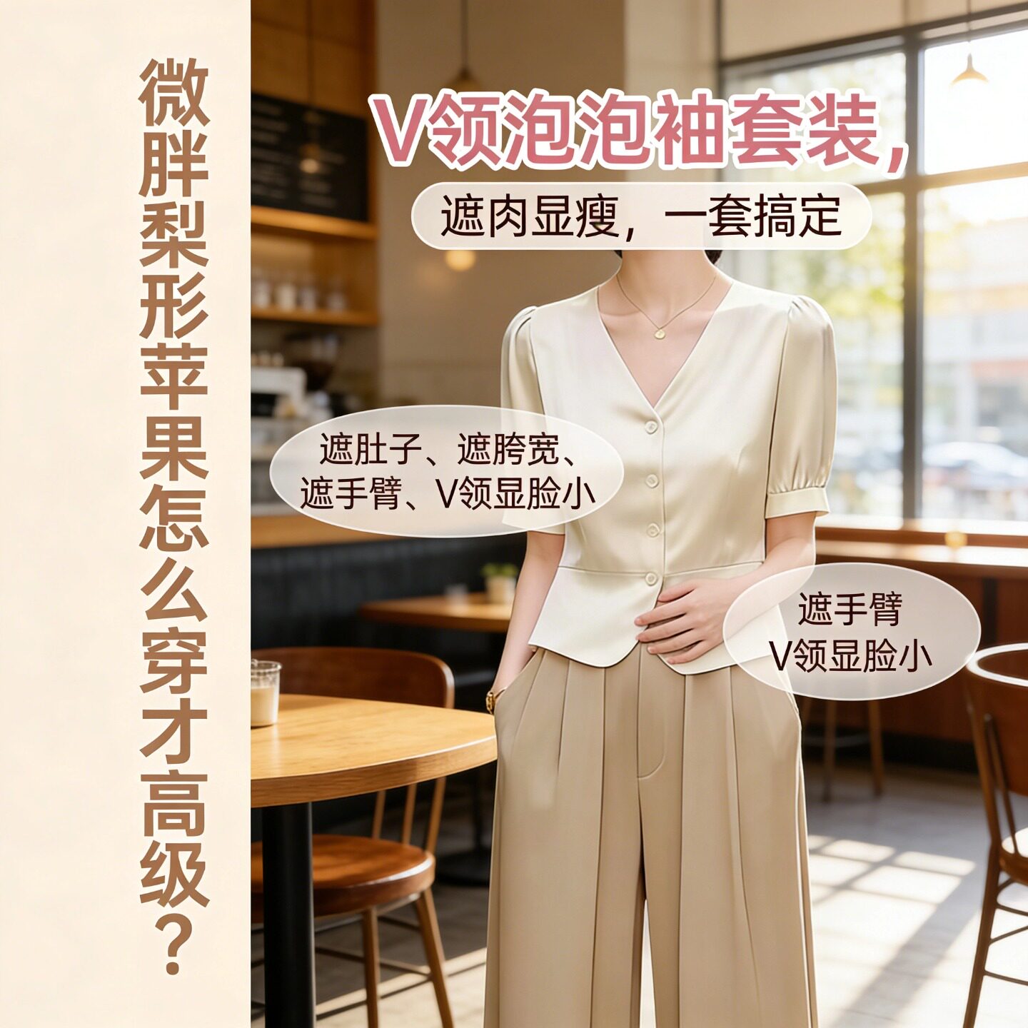 微胖梨型身材穿搭套装高级感夏季新款干练气质洋气上衣裤子两件套