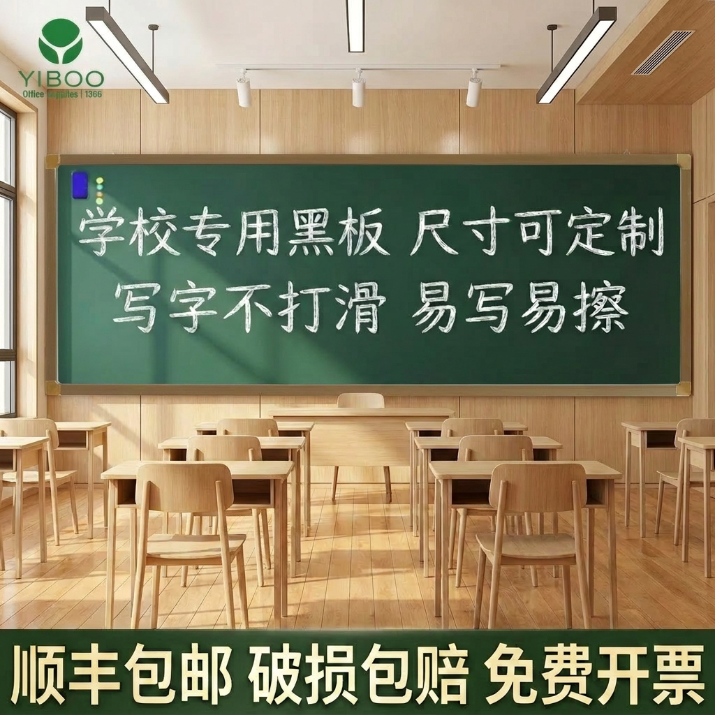 易博教学专用黑板挂式单面写字白板挂墙式办公会议磁性教学培训书写板移动支架辅导班教室双面绿板尺寸可定制图片