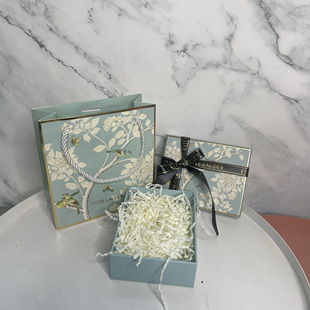 专柜正品雅诗兰黛小棕瓶精华眼霜粉底液口红空包装盒手提袋纸袋子