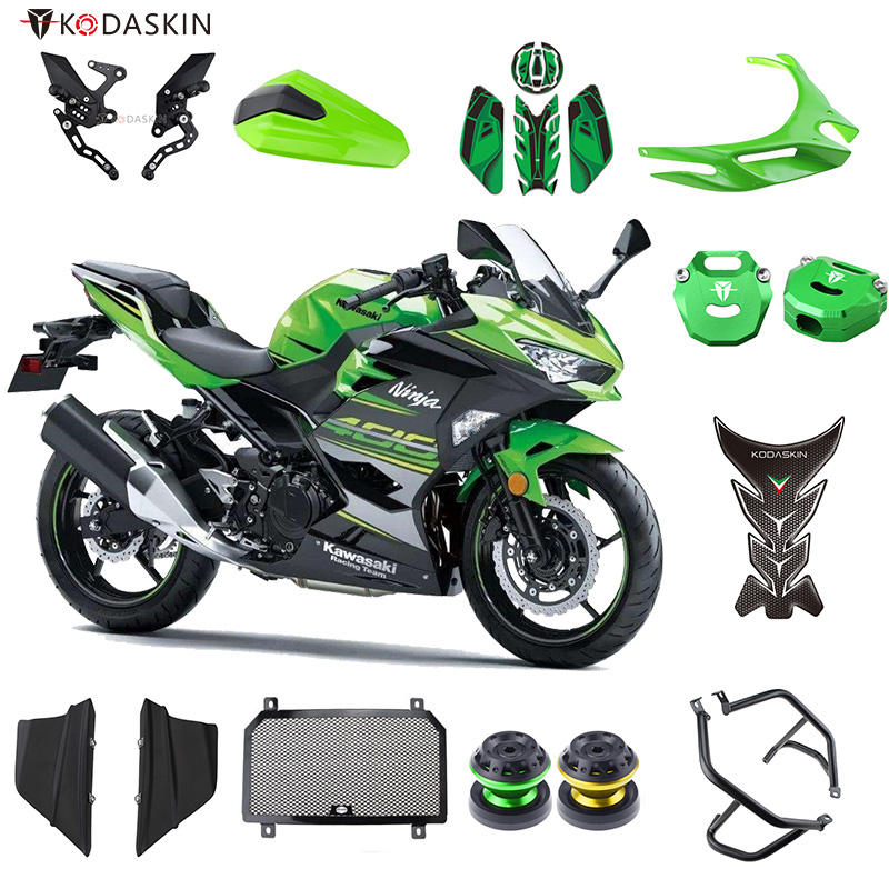 适用川崎ninja400改装防摔水箱网油箱贴花 忍者400护杠起车螺丝钉