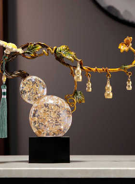 五福临门客厅葫芦摆件新中式