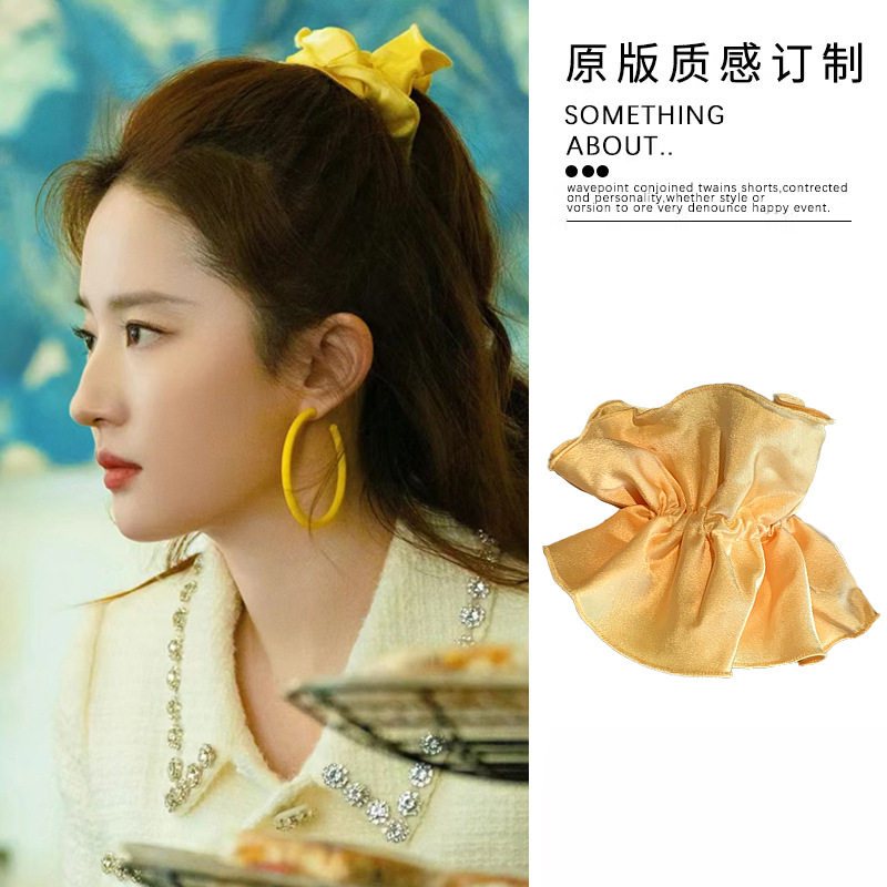 明星同款肥肠发圈女韩系高级感洋气时尚发量少马尾头花丸子头发饰