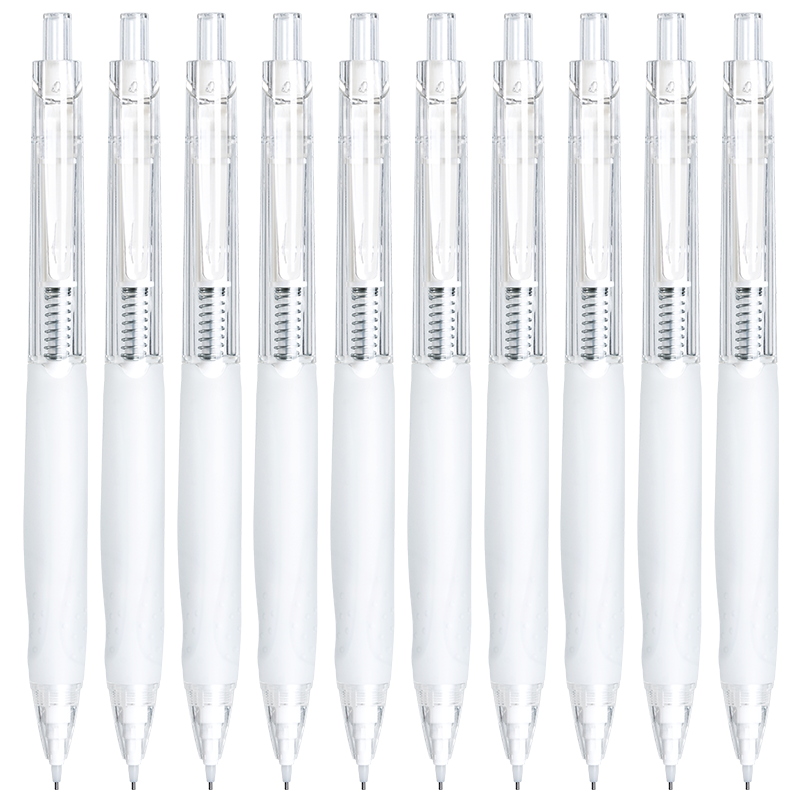 晨光矫正握姿自动铅笔0.5mm小学生专用HB07不易断铅活动笔儿童一二年级加粗杆2b比安全无铅毒ins无印风