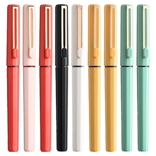 晨光直液式中性笔学生用0.5签字笔考试专用大容量速干水笔ins初色牛油果绿小清新黑色碳素笔红色针管走珠笔芯