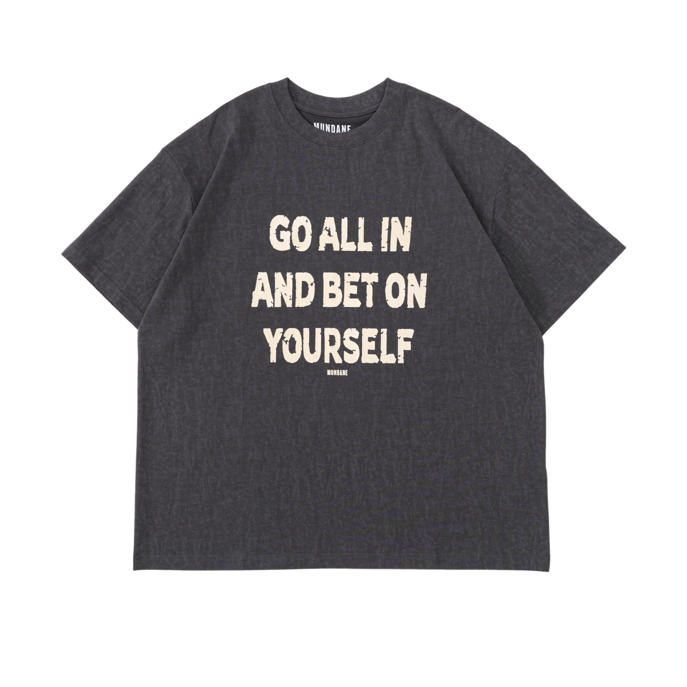 MUNDANE (MDE) 24SS美式潮流宽松廓形印花水洗做旧短袖纯棉T恤