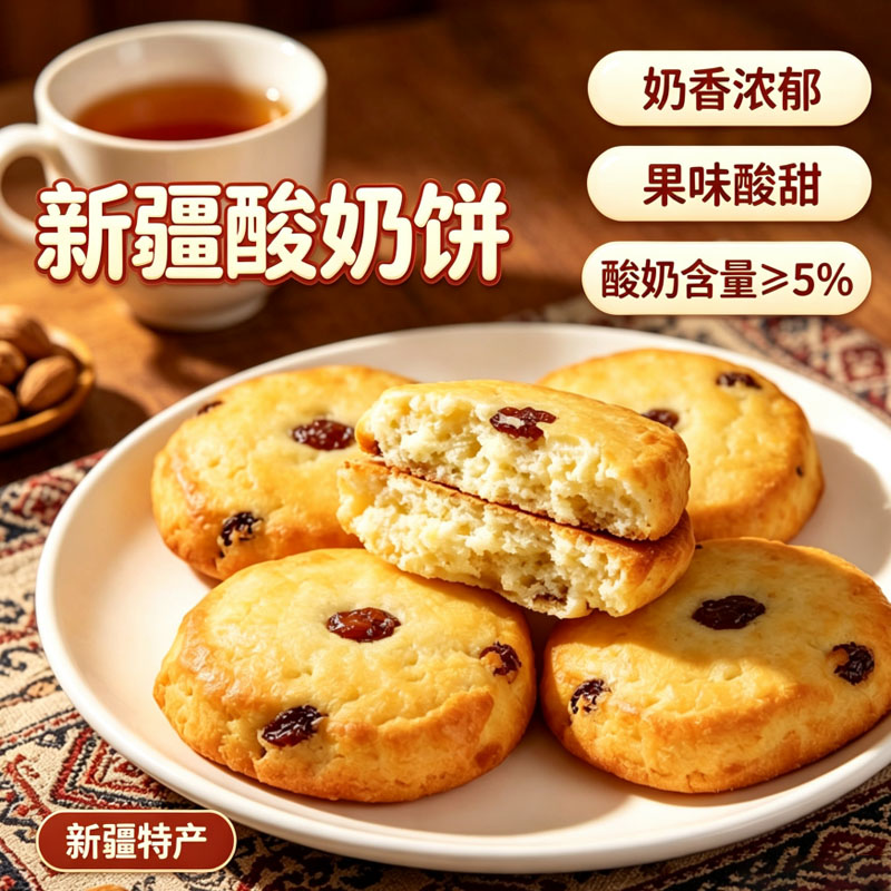 恩赛慕酸奶饼烤馕新疆特产地道小吃早餐休闲零食开袋即食