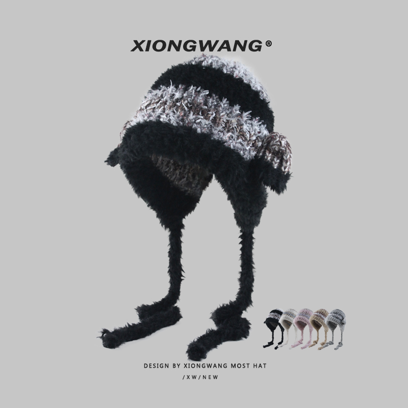 毛绒绒大头围护耳帽秋冬保暖