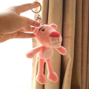 新店特价韩国创意可爱卡通粉红豹钥匙扣顽豹子公仔包包挂件小礼物