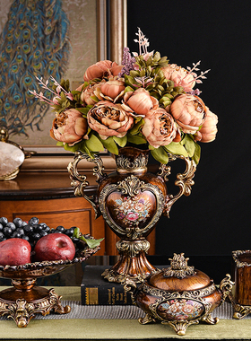 欧式复古轻奢花瓶摆件创意装饰品