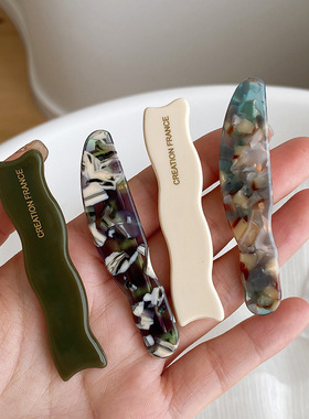 小众别致发夹花纹刘海夹少女甜美复古装鸭嘴夹网红侧边夹刘海夹