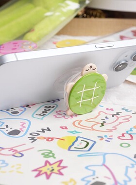 [小乌龟]小众醋酸气囊创意简约手机壳支架iphone/安卓手机壳支架