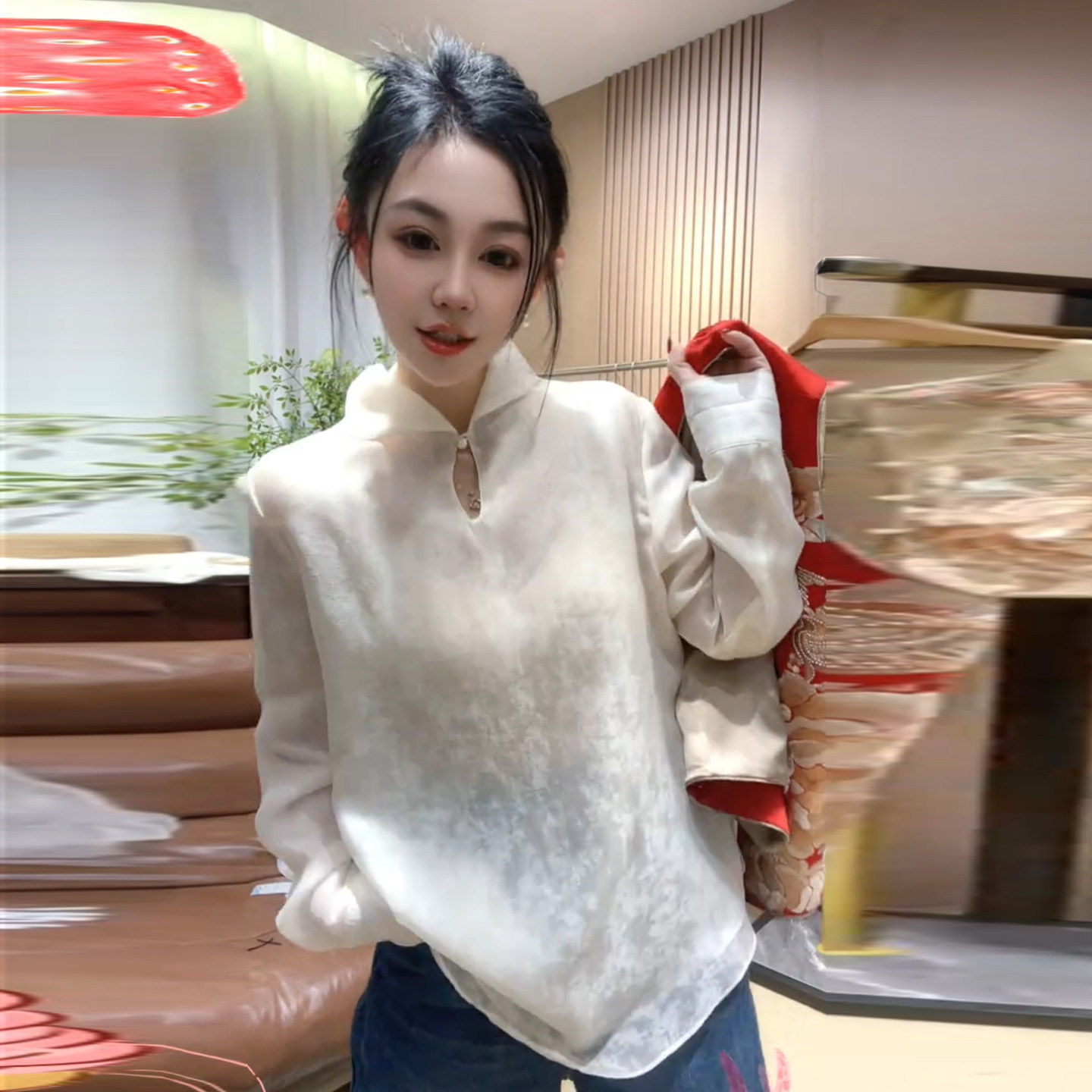 新中式衬衫女内搭叠穿2026春季装新款高级感轻奢气质减龄长袖上衣