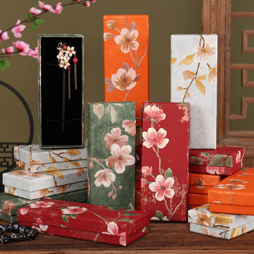 古风发簪车挂包装礼盒长方形宋锦