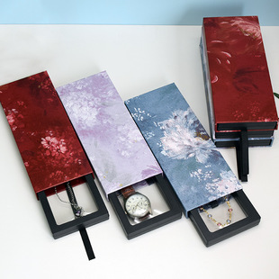 新款长方形pe薄膜悬浮包装盒水晶手串项链发簪手表首饰品展示礼盒