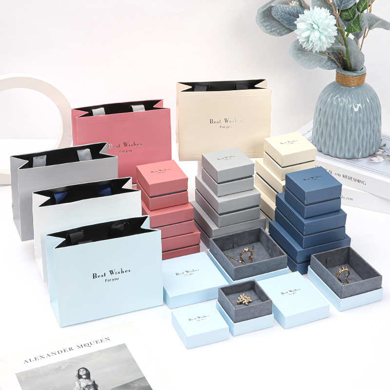 时尚双层戒指吊坠耳钉珠宝包装盒