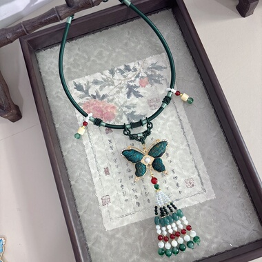 无金属项圈璎珞汉服明宋制马面裙项链配饰古风小众项链可调节拆卸