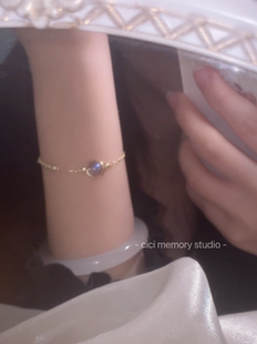 荷鲁斯之眼 灰月光拉长石石小众高级感手链ins学生闺蜜简约款饰品