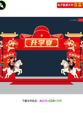 升学宴门头拱门龙门架中式门楼金榜题名状元门成功门美陈布置素材