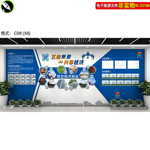 无人机培训公司文化墙形象墙低空经济就业领域科普展板挂图素材
