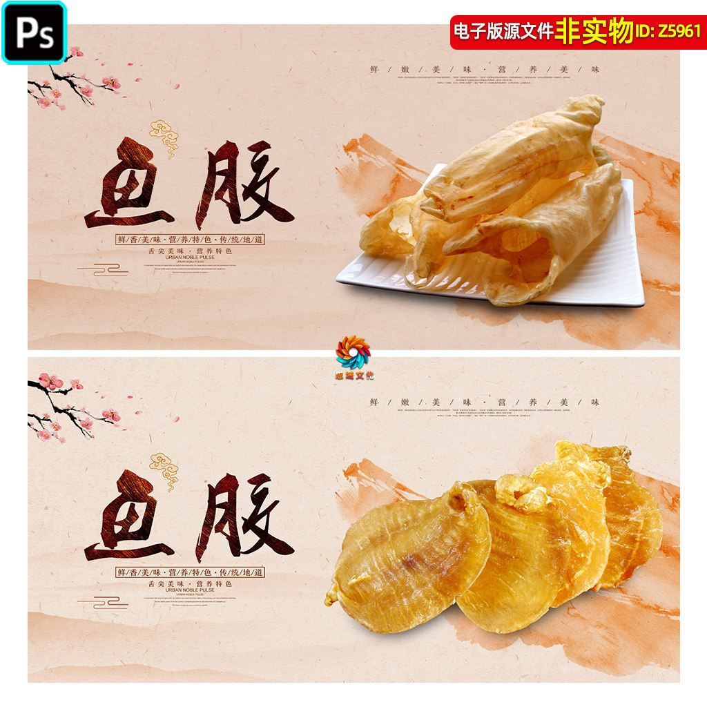 鱼胶海报展板中草药灯箱挂图深海补品保健品花胶干货药材广告素材