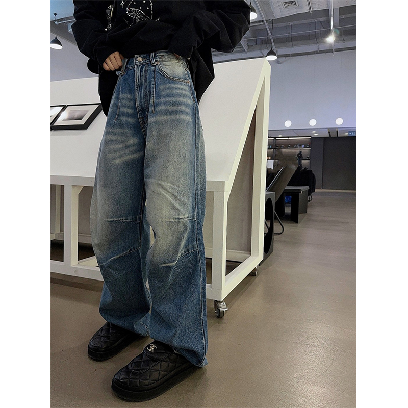 阔腿裤长裤常规牛仔裤