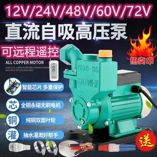 农林船通用 抽水泵全自动增压自吸泵家 12v72v电动车浇灌加压直流