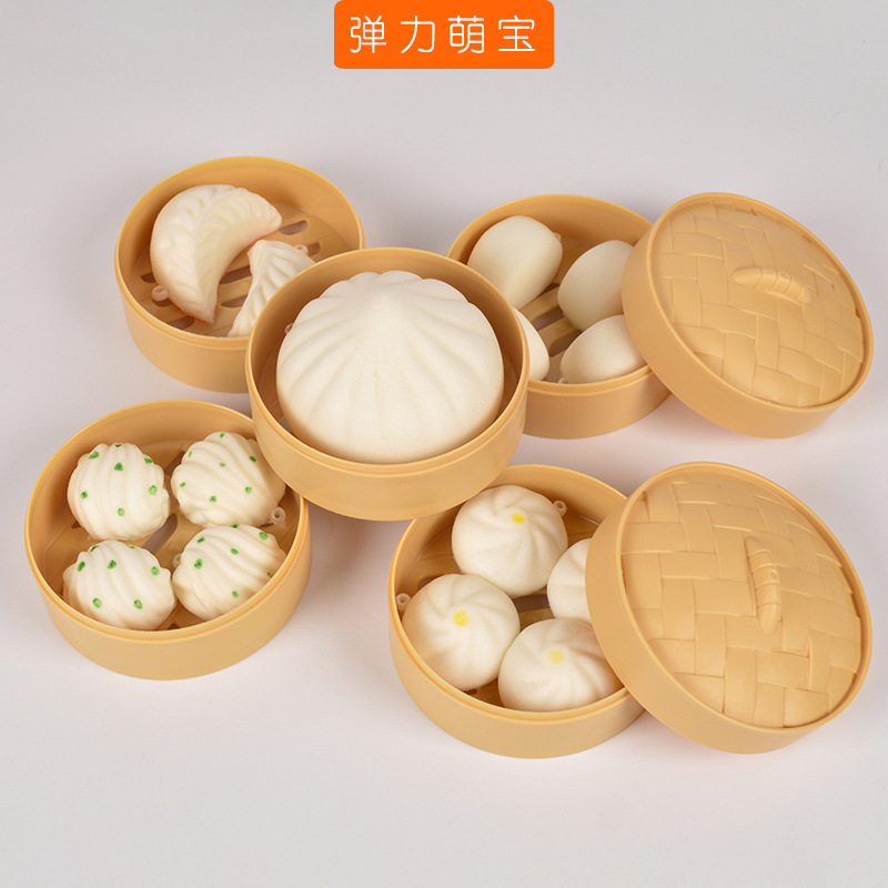 工厂仿真广式早茶蒸笼包子馒头花卷等仿真食物模型餐馆小礼品