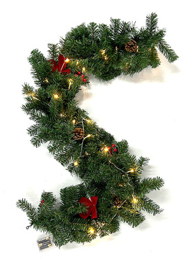 外贸pvc绿色圣诞藤条LED发光圣诞藤条180枝头圣诞装饰挂件