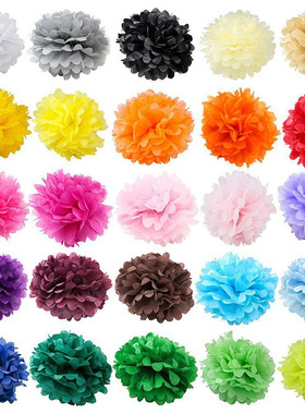 欧美婚庆装饰纸花球手工折纸花生日派对婚礼装饰纸花paperPomPoms