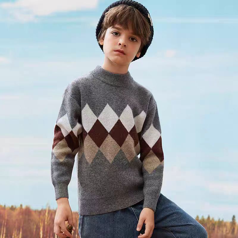 儿童秋冬套头羊毛衫2025新款男童