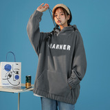 中性2021秋冬新款潮流字母刺绣摇粒绒连帽卫衣外套H3542，女装卫衣/绒衫，电商A362