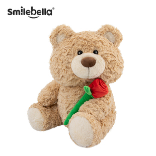 英国SmileBella玫瑰花小熊玩偶毛绒玩具安抚公仔七夕女友生日礼物