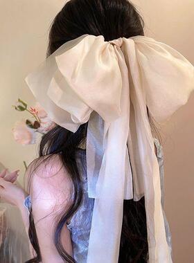 翩翩仲夏夜！大号飘带蝴蝶结发夹！超仙扎发弹簧夹氛围高级感发饰