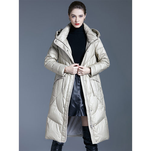 欧洲站女款过膝加厚羽绒服
