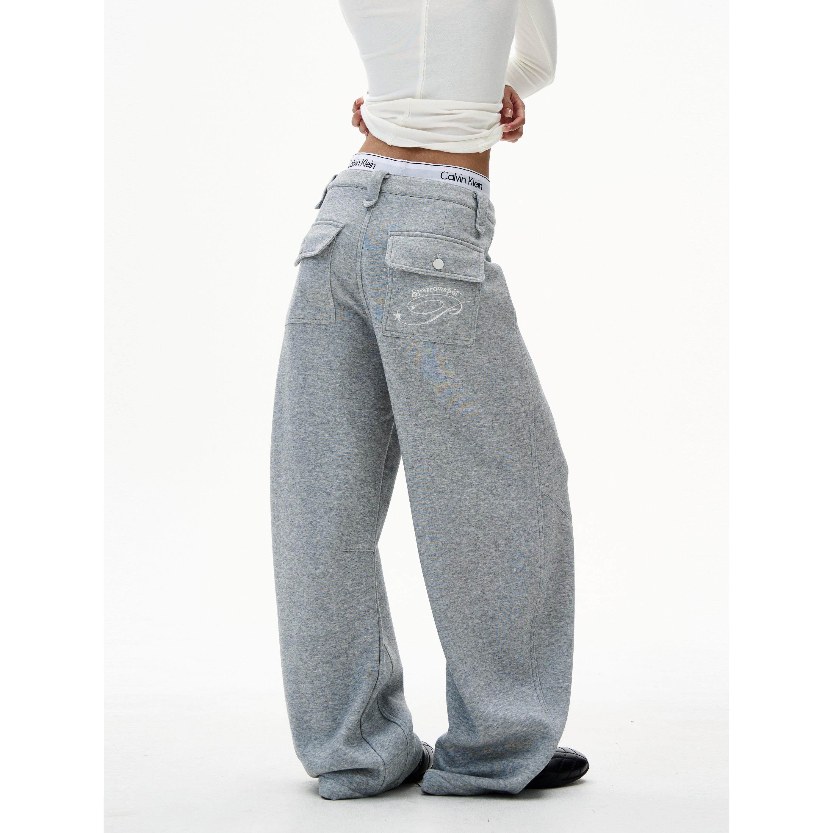 YEBOUN美式覆古运动风加绒卫裤女简约辣妹刺绣宽松休闲保暖裤子潮,男装,卫裤,淘宝优惠券,粉丝福利购,淘宝优惠卷