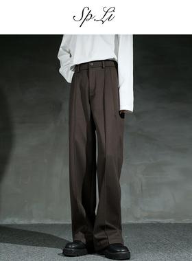 SPLi【三本针】‘立体中线呢子’垂感西裤男秋冬直筒休闲裤西装裤