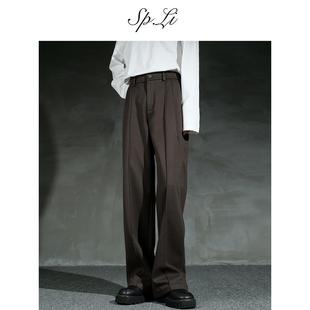 SPLi【三本针】‘立体中线呢子’垂感西裤男秋冬直筒休闲裤西装裤