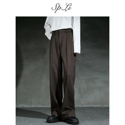 SPLi【三本针】‘立体中线呢子’垂感西裤男秋冬直筒休闲裤西装裤