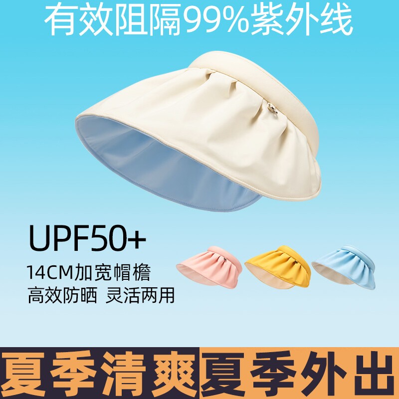 防晒贝壳帽防紫外线空顶遮阳帽夏