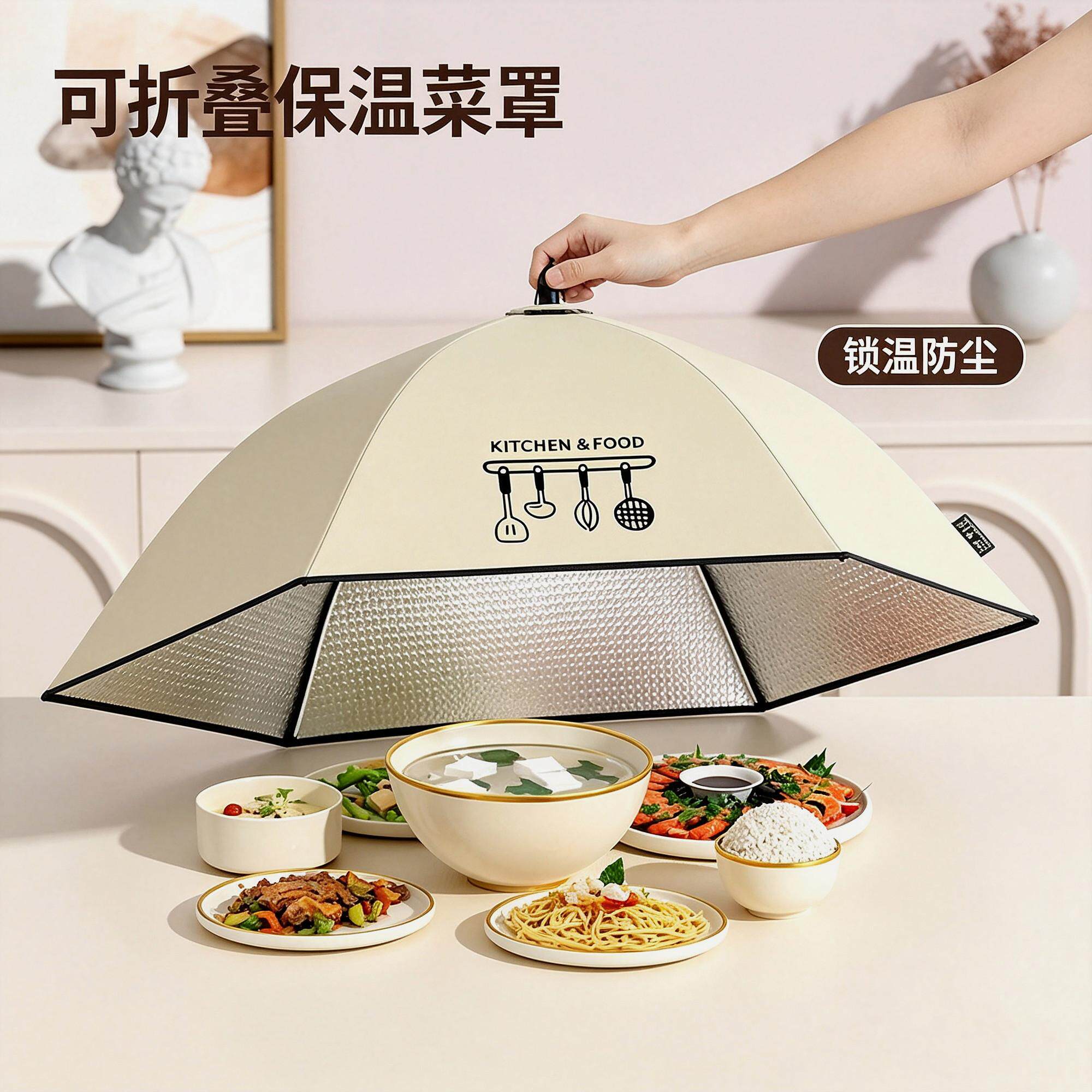 保温菜罩家用可折叠小号餐桌盖