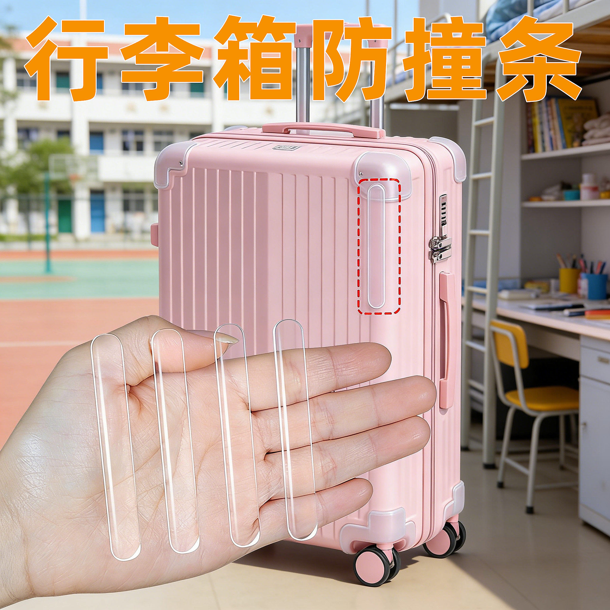 行李箱防撞贴防刮贴拉杆箱边角白