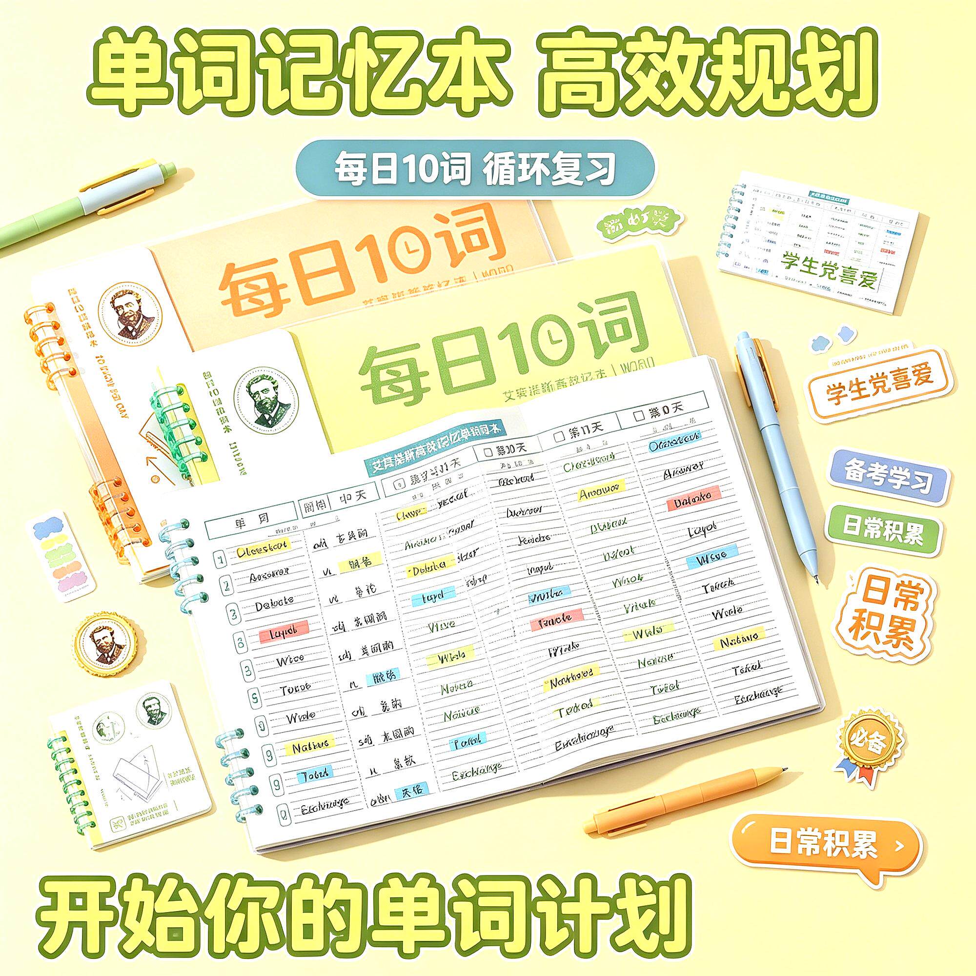 英语单词记背神器默写本艾宾浩