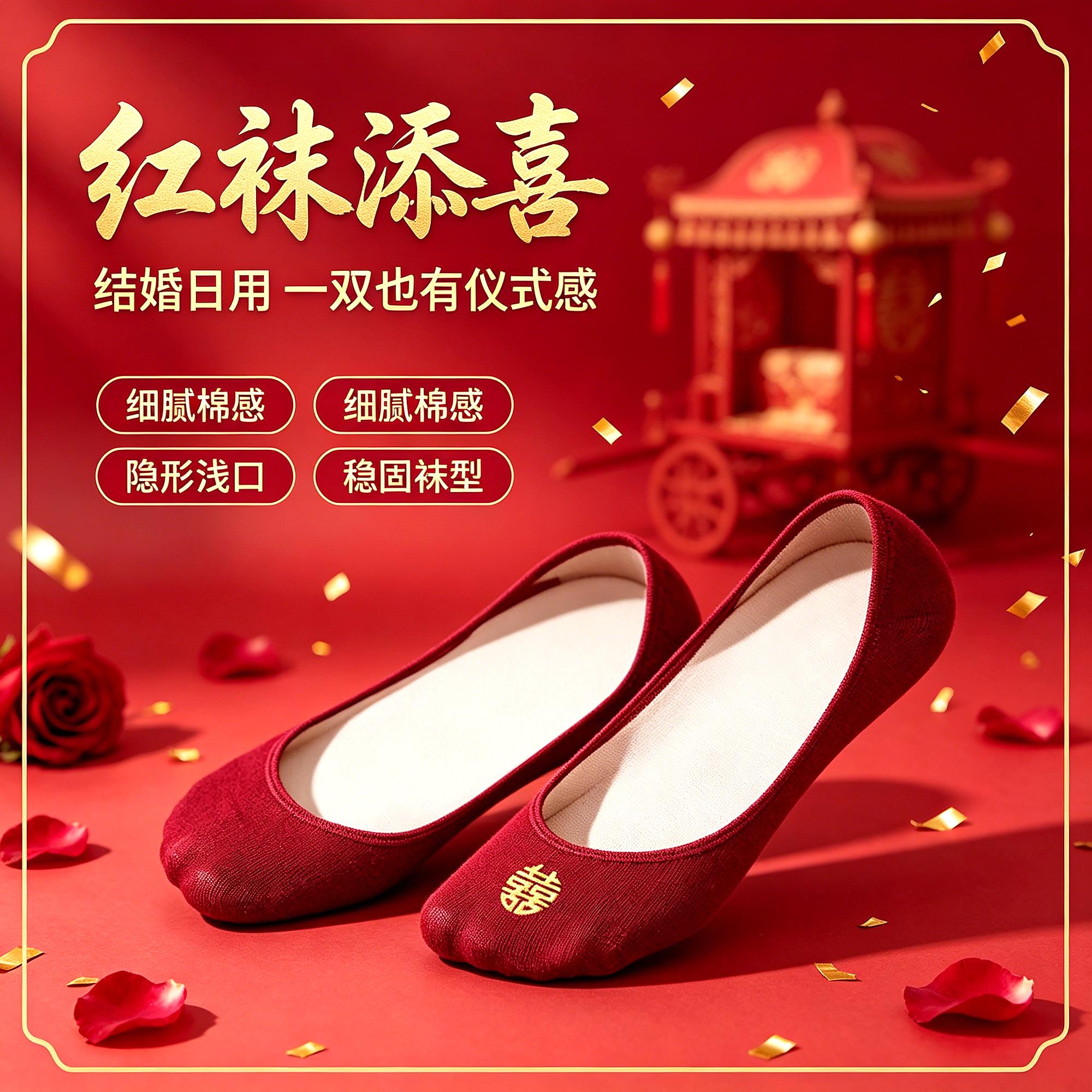 船袜新婚红袜子结婚情侣本命年