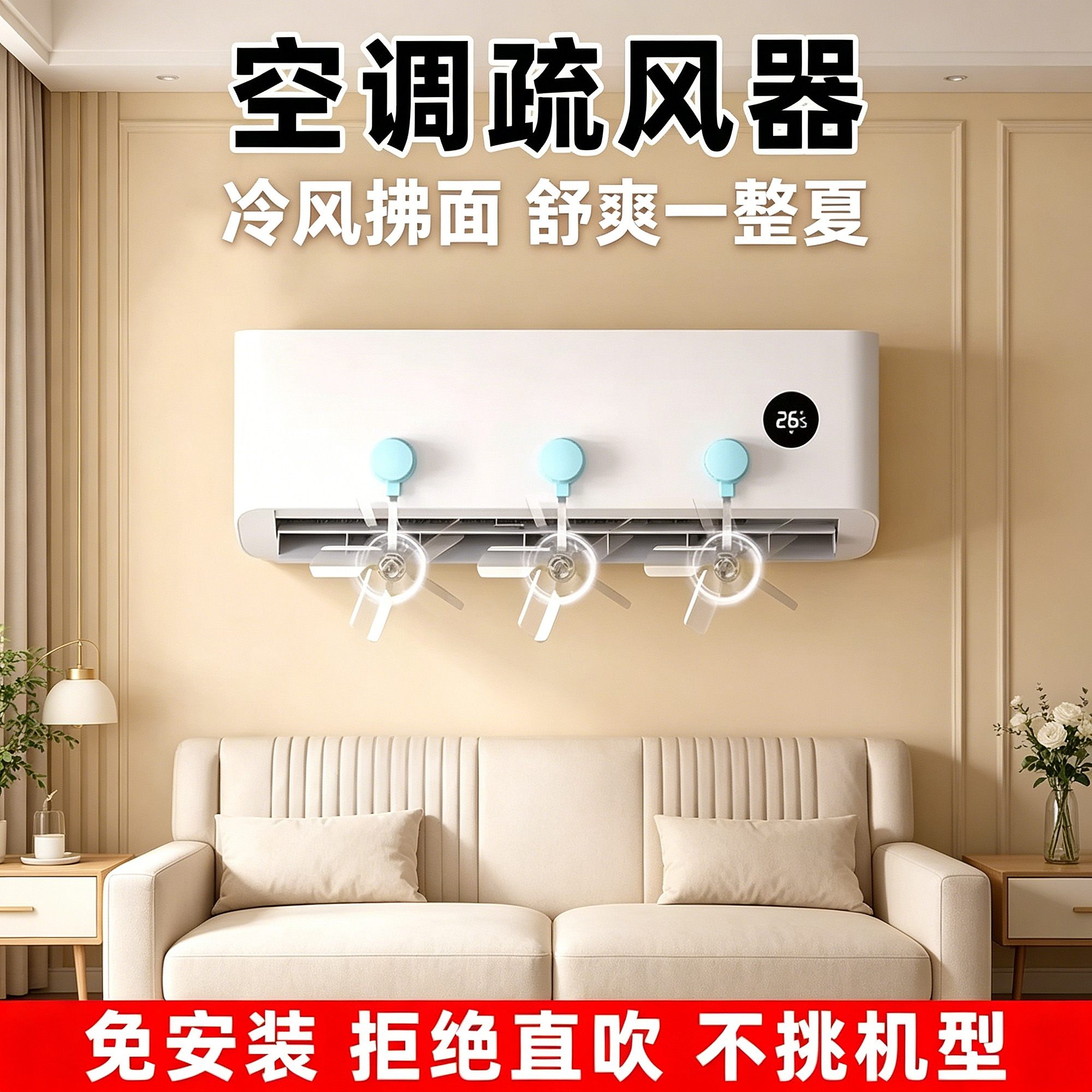工位防直吹空调疏风器出风口挡