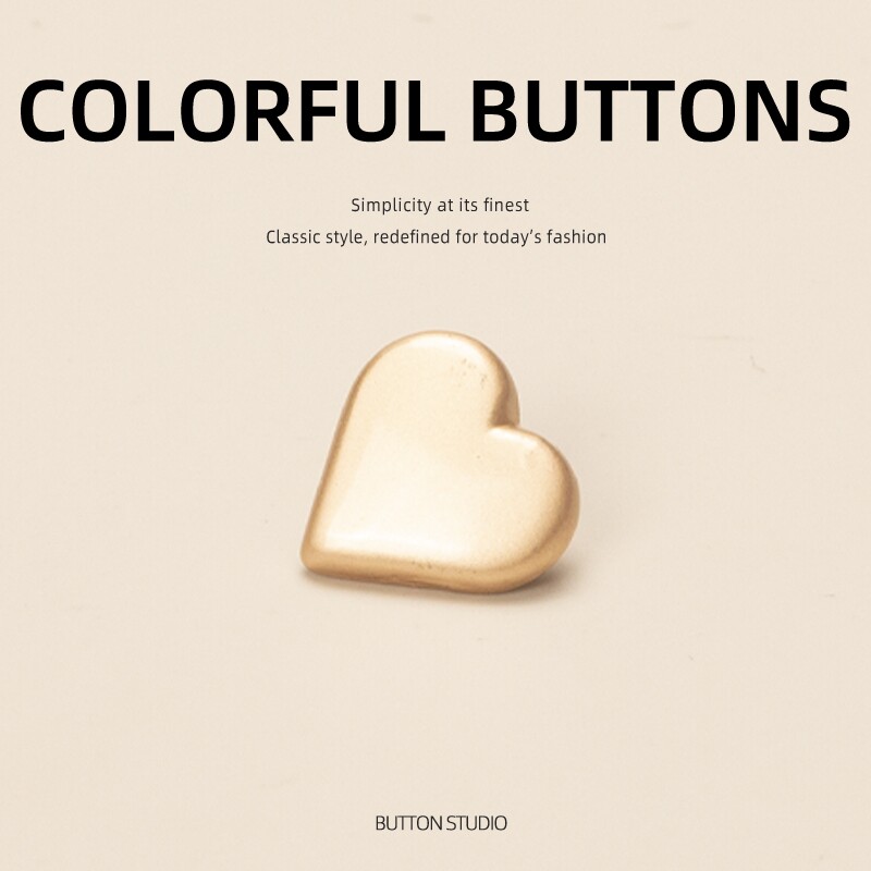 豆沙粉纽扣扣子辅料心型爱心藕