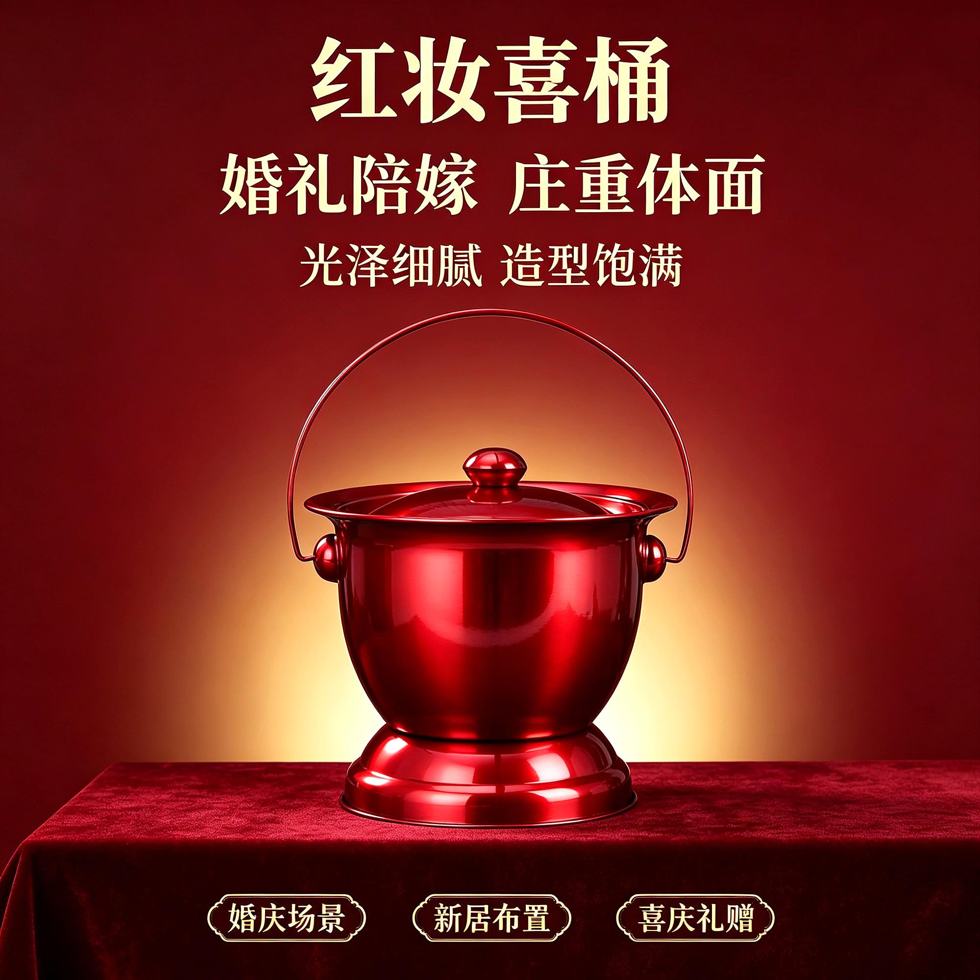 孕妇抽象结婚痰盂子孙桶陪嫁马