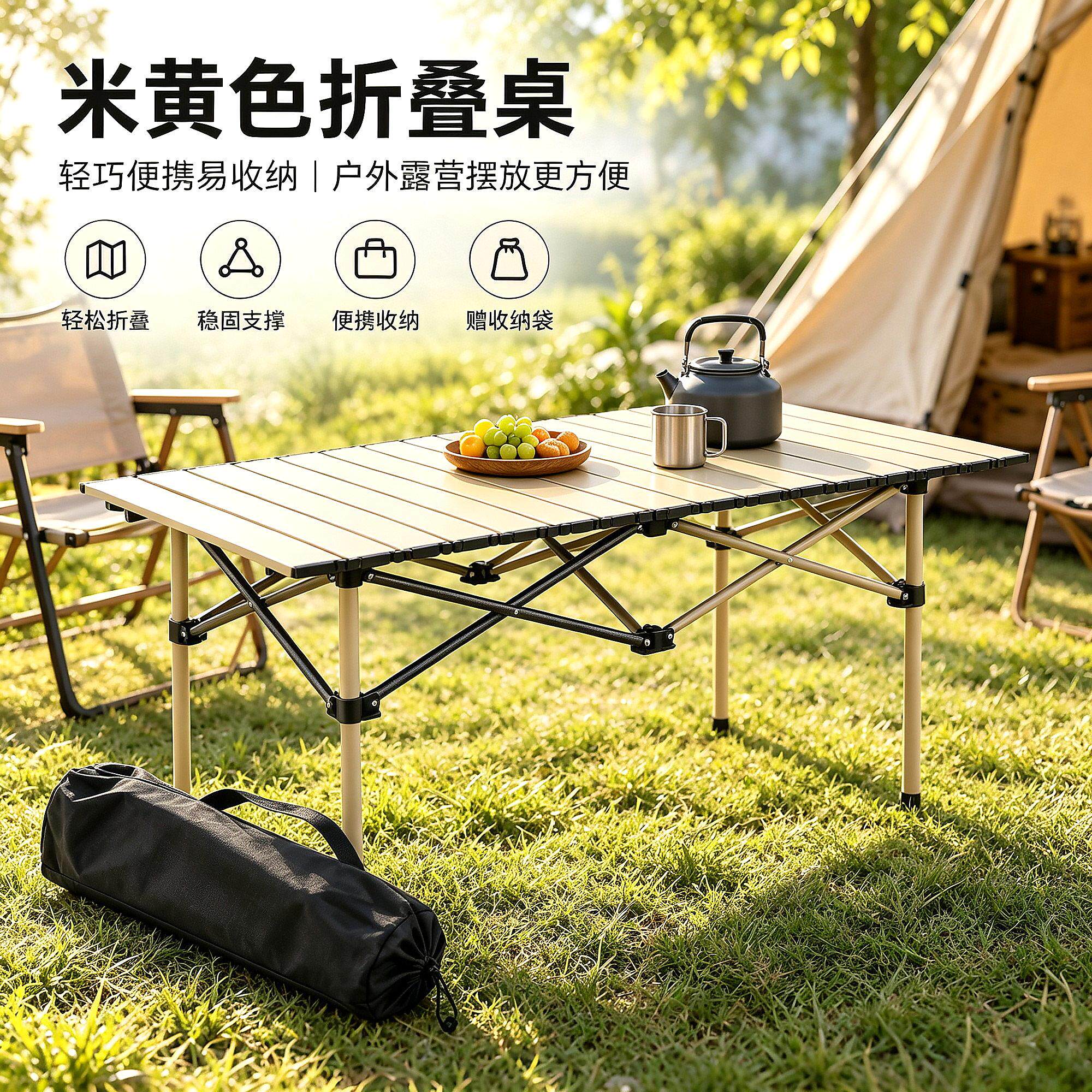 轻便会议室地推户外露营折叠桌家用小户型便携式摆摊飘窗速开收纳
