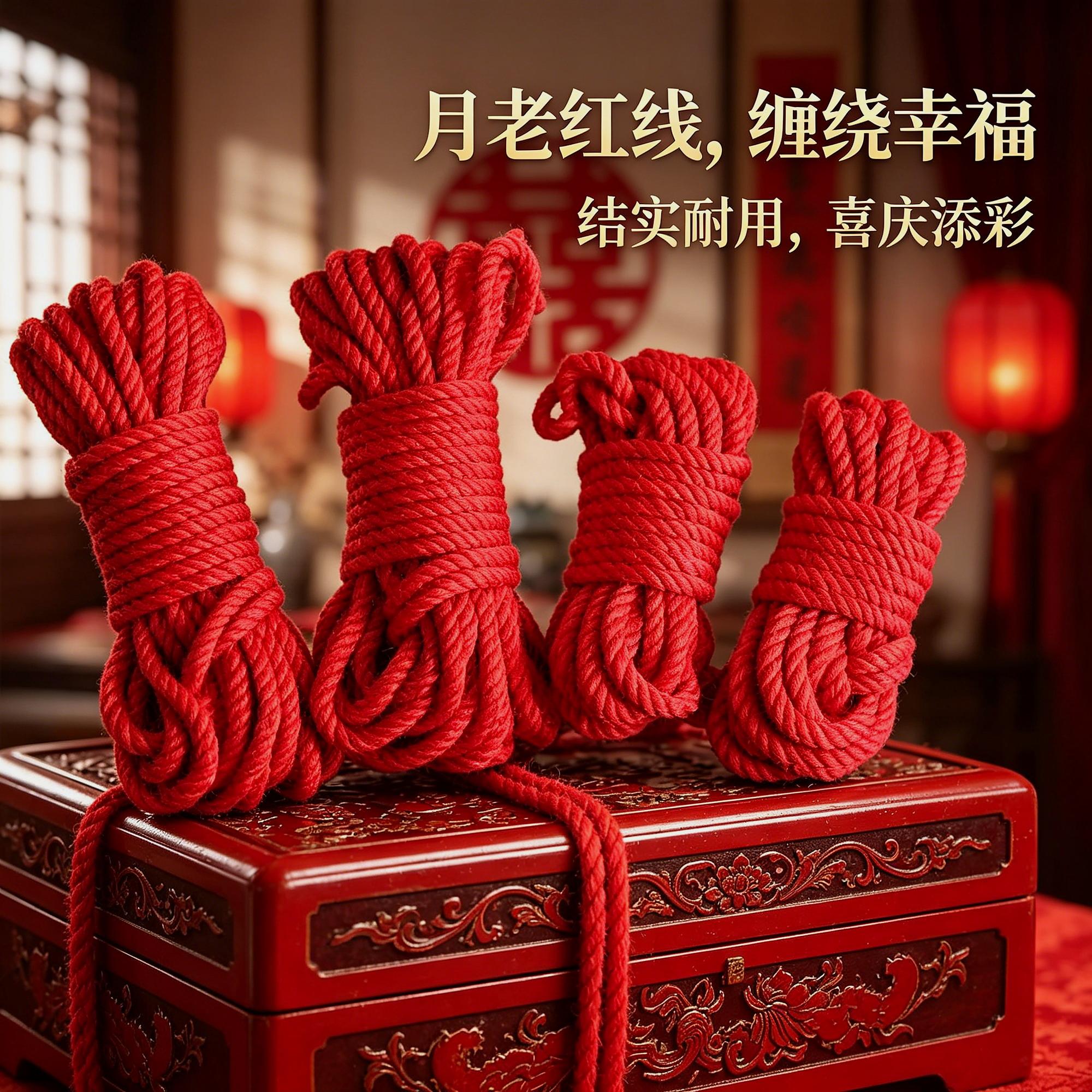 绳带绑带手工手编红色结婚生子
