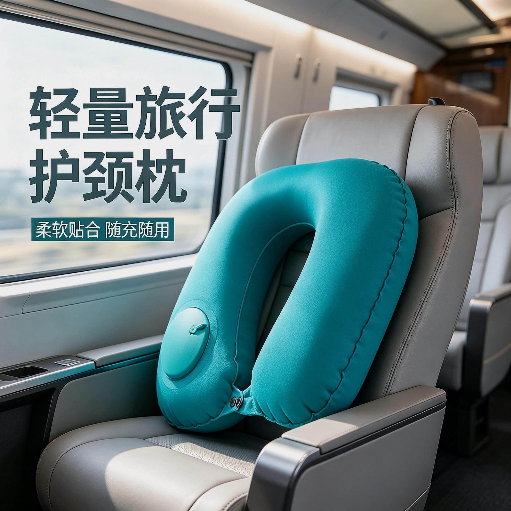 小车出差颈枕充气u型枕旅行便携