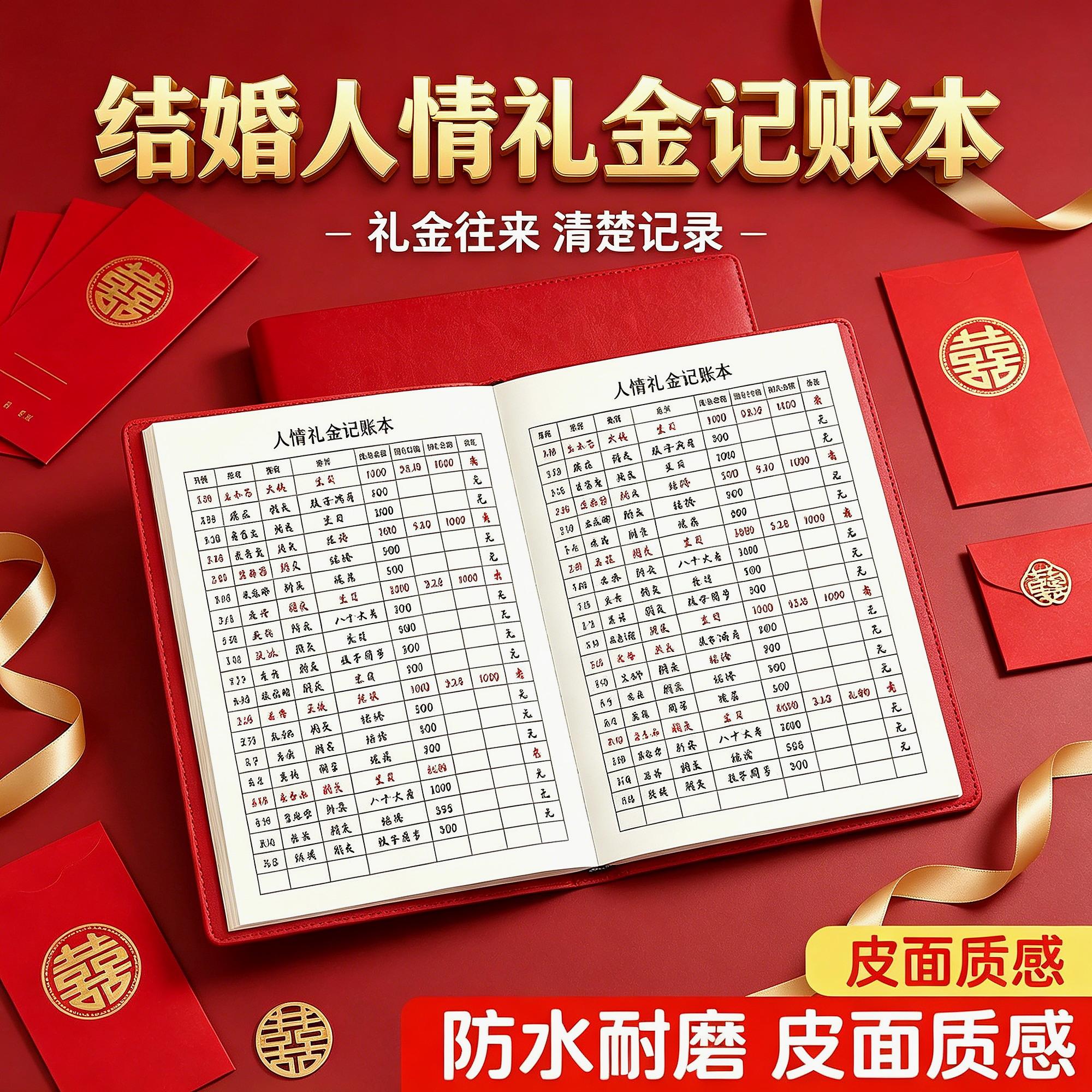 红色个人免费人情礼金往来记账